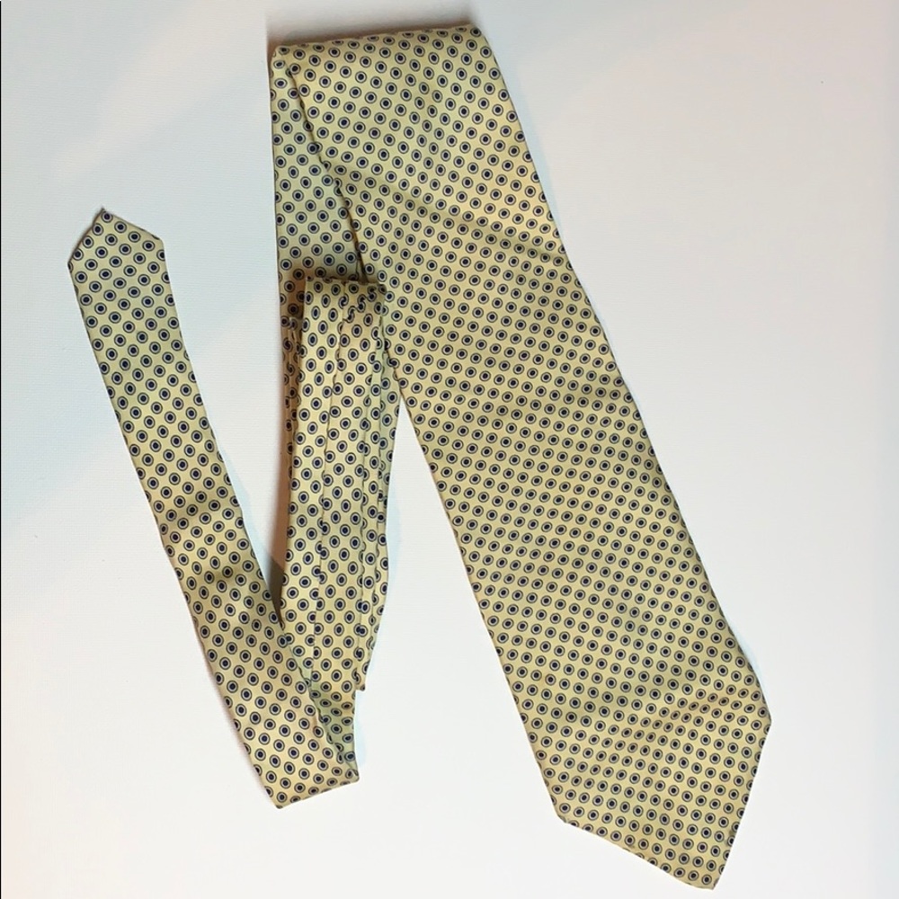 Crooks & Creed London Yellow/Blue Dot Tie